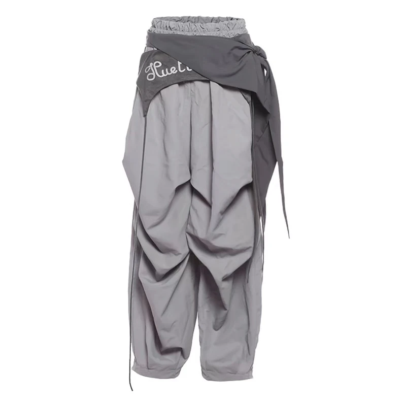 Yibashu mulheres goblin núcleo calças compridas paraquedas harajuku y2k streetwear solto grunge 2000s streetwear hip-pop suor pant