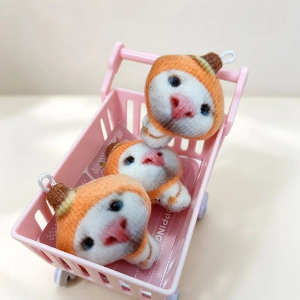 Banana Orange Fruits Cat Keychain Stuffed Animal Hanging Ornament Cat Plush Keyring Mini Simulation Cat Pendant Backpack