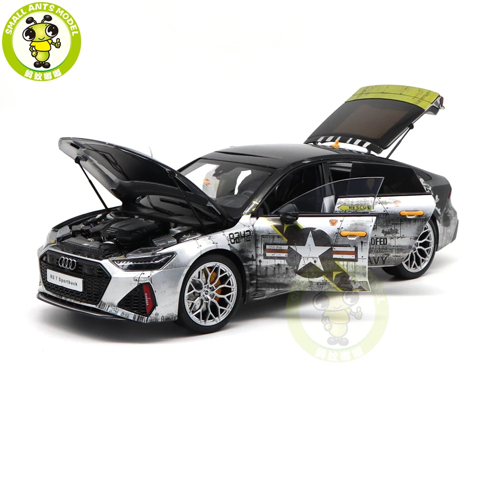 1/18 KengFai R S7 RS7 C8 Sportback 2021 F14 Jolly Rogers Diecast Model Toy Car Gifts For Father Friends