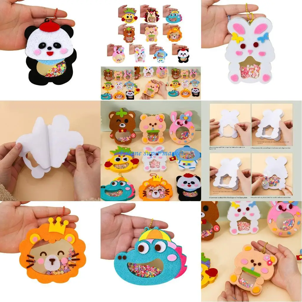 090B Zestawy edukacyjne z wisiorkami w kształcie zwierzątek Kreatywny projekt rzemieślniczy dla zabawy malucha