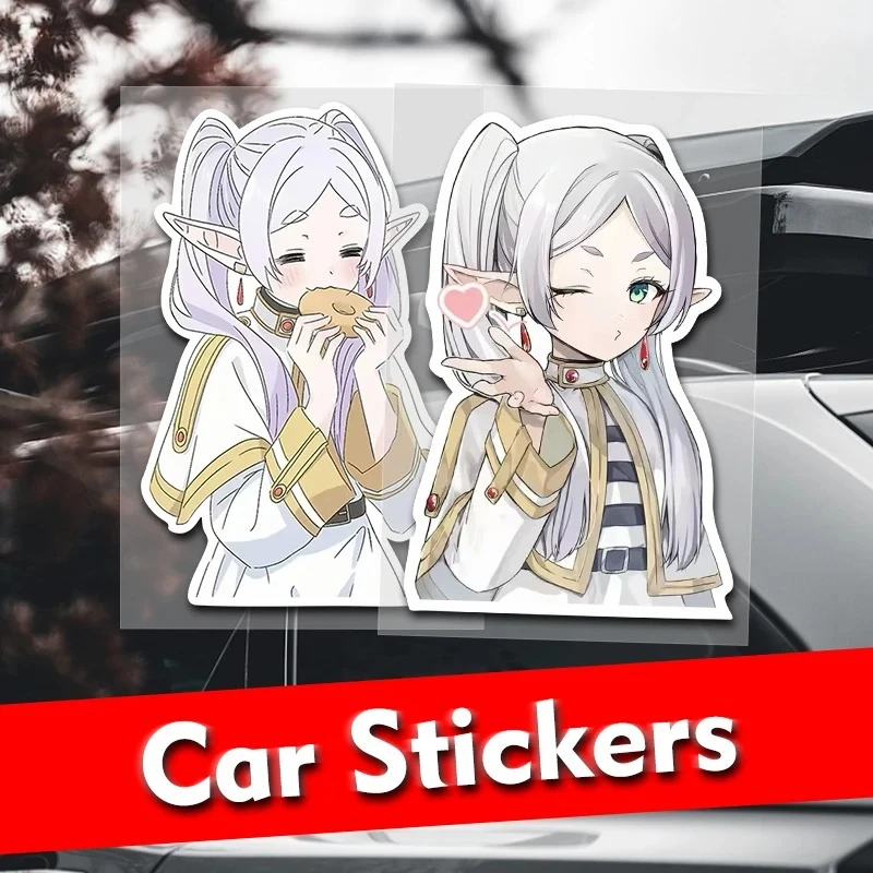 

Frieren Anime Vinyl Decals - Scratch-Resistant Chibi Car Stickers for Bumpers/Windows, Waterproof Auto Graphics