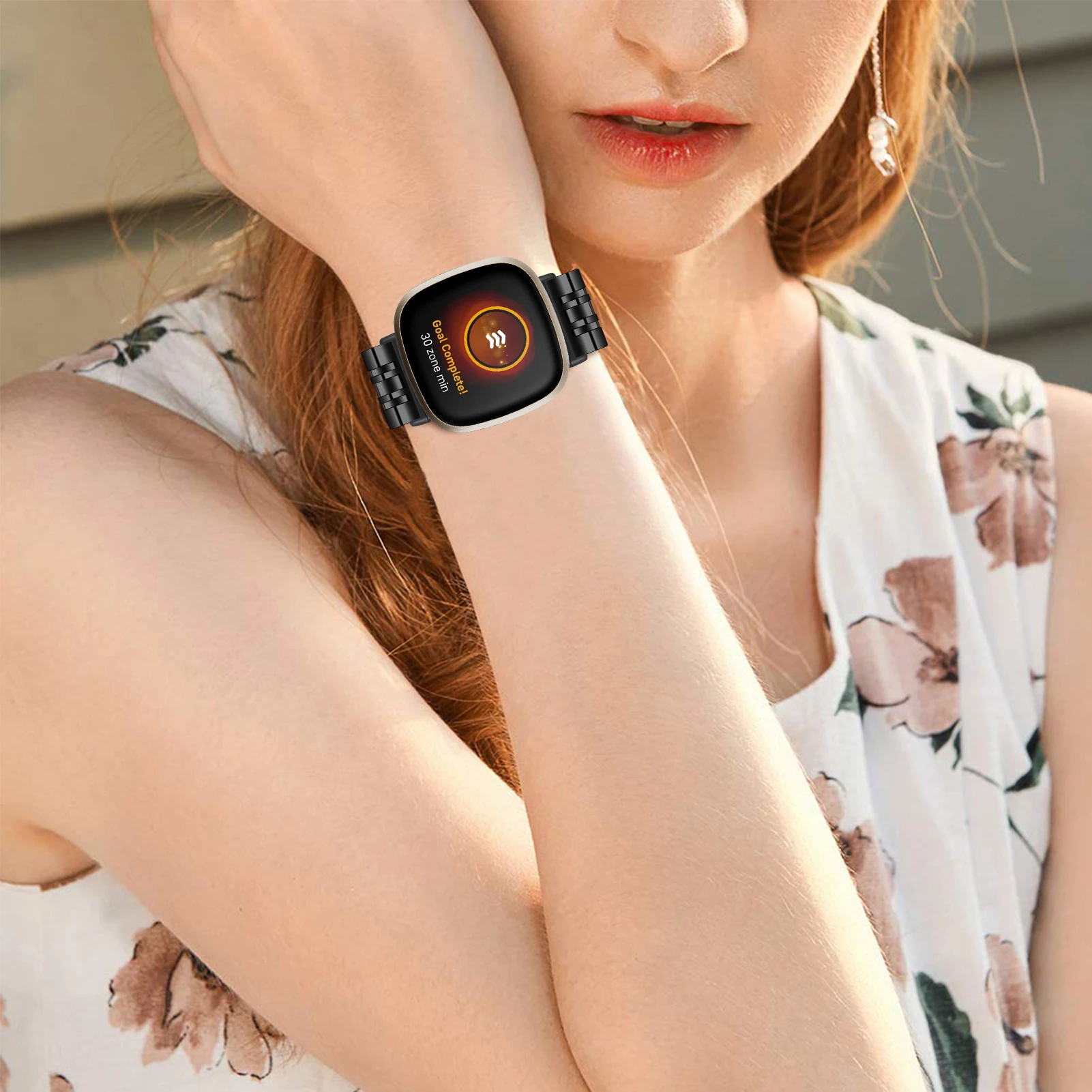 Metal Bracelet Band For Fitbit Versa 3 Sense Stainless Steel Watch Strap Loop For Fitbit Versa 4/Sense 2 Replacement Accessories