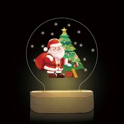 1pc-özel kişiselleştirilmiş 3d Merry chritroom LED gece lambası oturma odası yatak odası için