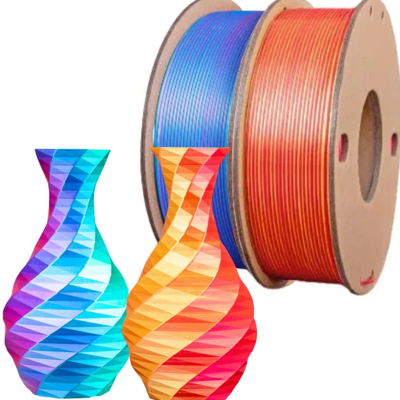 

Silk PLA 3D Printer Filament 1.75mm, Dimensional Accuracy +/- 0.03 mm, 500g (250g x 2) Pack，Fit Most FDM 3D Printer ﻿