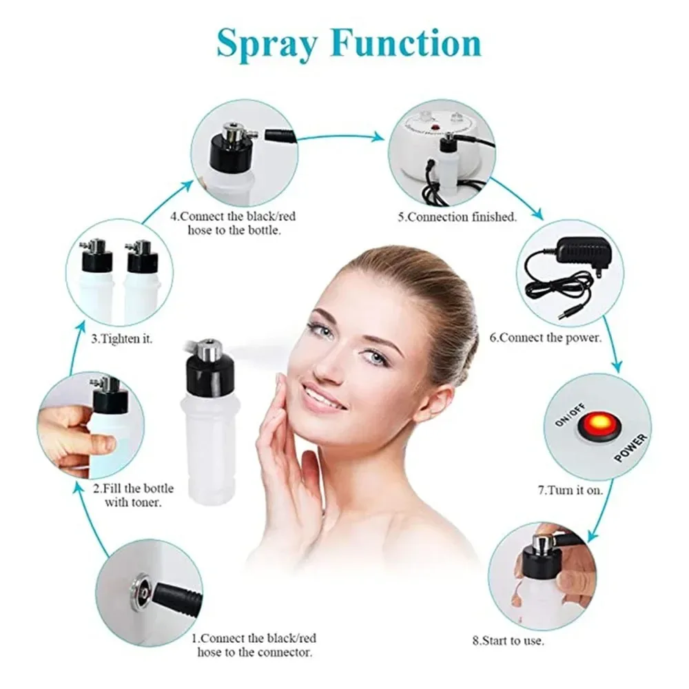 Nouveau 3 en 1 diamant Microdermabrasion Machine de beauté outil d'aspiration sous vide pulvérisation d'eau humide du visage exfolier le visage Peeling de la peau