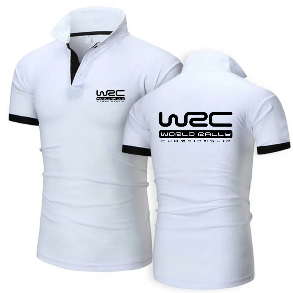 Polos hirts Büro männlich Revers T-Shirt klassische Polos World Rallye Meisterschaft Wrc Herren Kurzarm T-Shirt Mesh Baumwolle Tops T-Shirt