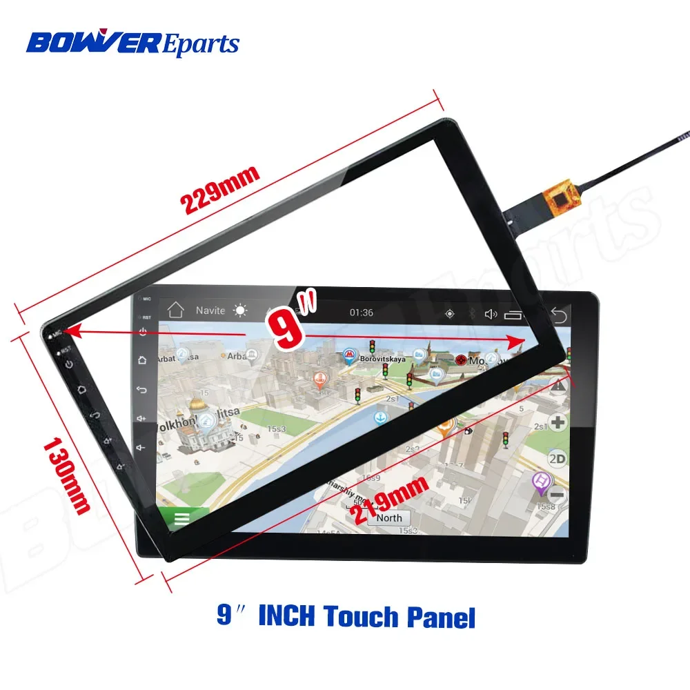 New  2.5D Touch Screen Glass  Digitizer Sensor Replacement  For Android 7 9 10 inch 2 DIN Car Radio GPS Multimedia Player