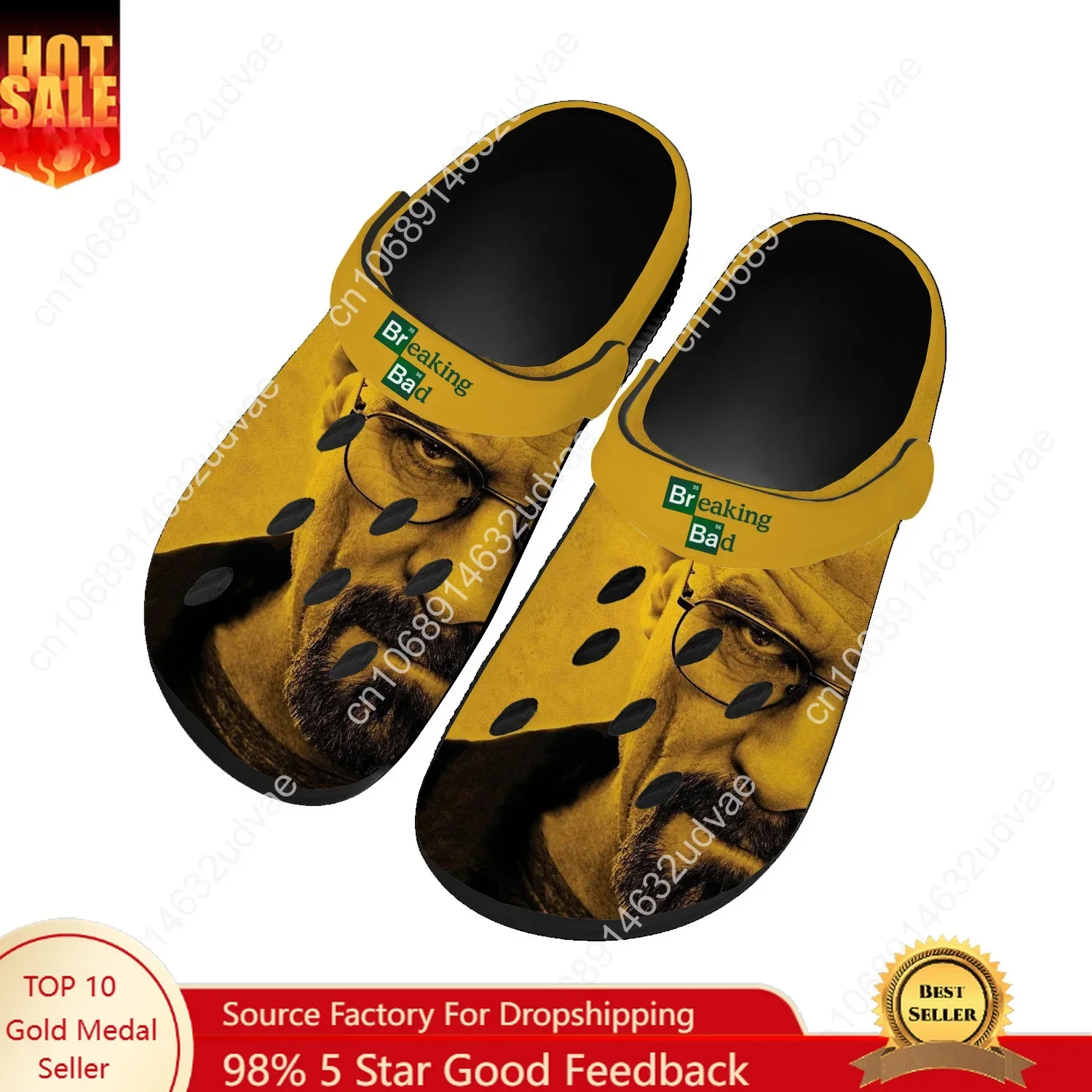 

Breaking Bad Water Shoes Mens Womens Comfortable Fashion Home Garden Clogs Customizd Sandals Beach Breathable Hole Slippers