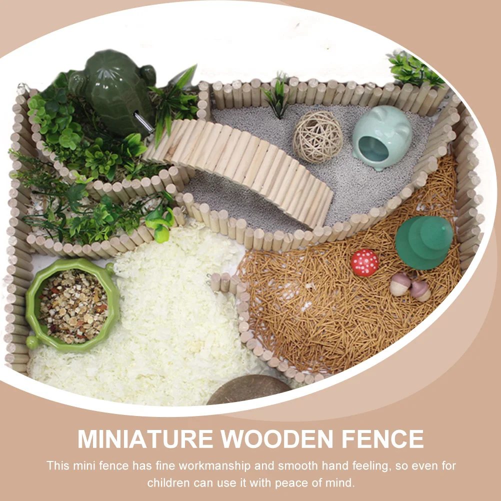 

Wooden Miniature Garden Fence Small Decorative Micro Landscape Scene Layout Mini Fence Prop Garden Decoration