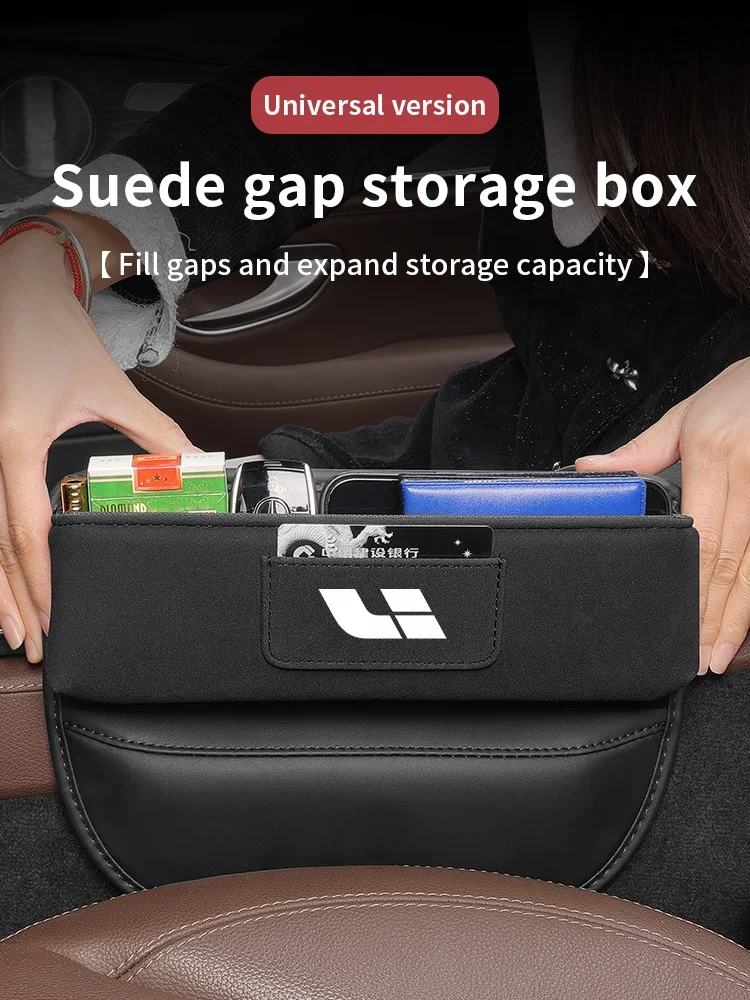 

For LEADING IDEAL L6 L7 L8 L9 ONE Car seat slot Organizer Leather organizer suede organizer Car organizer organizer box