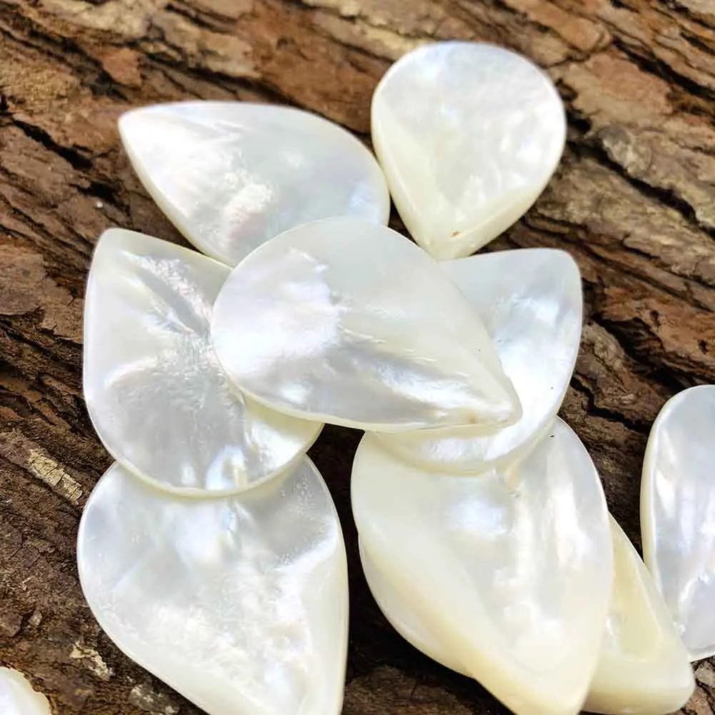 5pcs Natural Shell Water Drop Pendant MOP DIY Mother of Pearl Charms Necklace Earrings Dangle Flat Back Jewelry Making Accessory