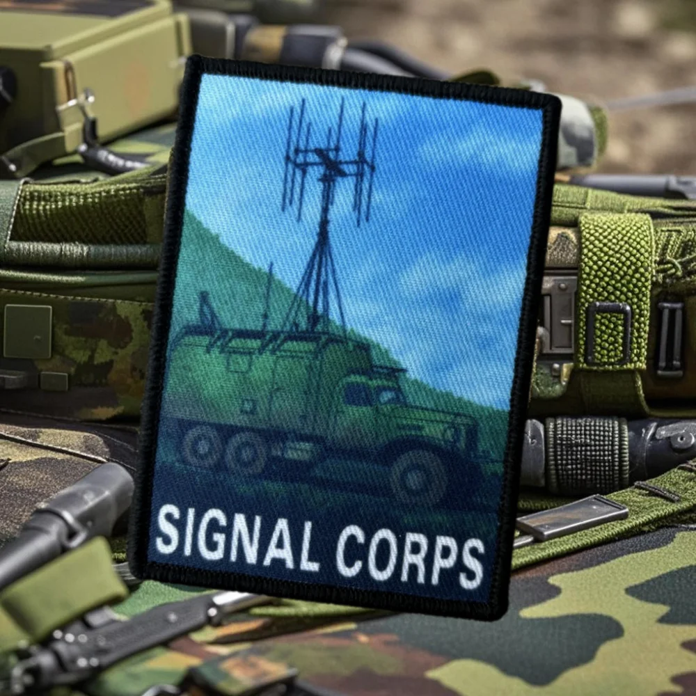 “Signal Corps” Printed Patch Hook&Loop Tactical Morale Badge Military Patches Armband Chevron Clothes Backpack Stickers