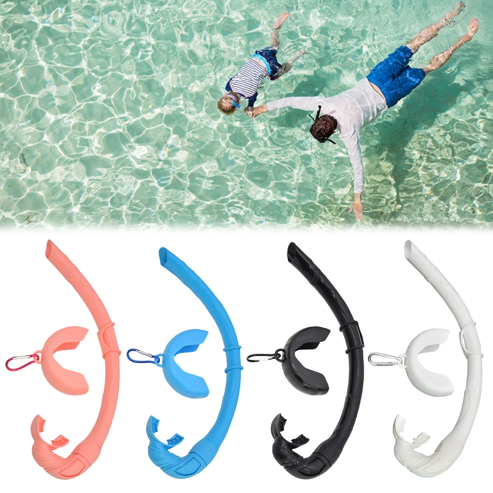 Silicone Snorkel Tube Roll Up Snorkel with Storage Case Wet Breathing Tube Flexible Diving Snorkel for Water Sports