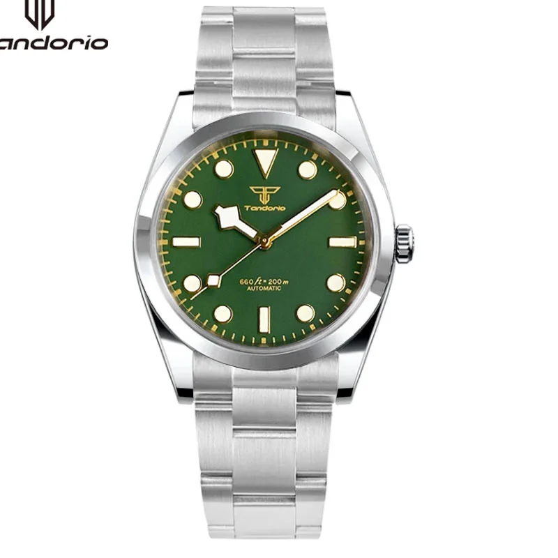 Tandorio Classic 36mm/39mm Mechanical NH35 Automatic Watch for Men Sapphire Lume Business Stainless Steel Wristwatch Glide Clasp