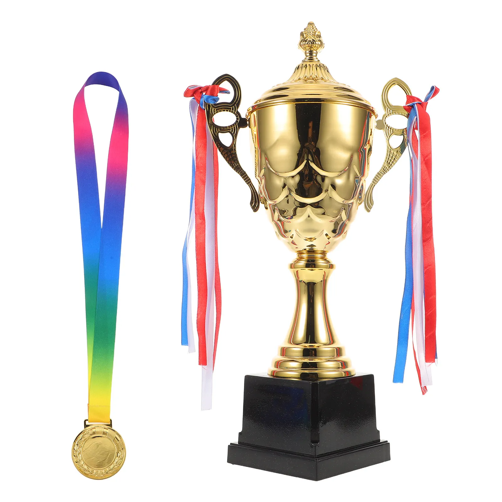 

Наградной комплект: кубок, медаль, лента для спортивных соревнований и турниров, золотой