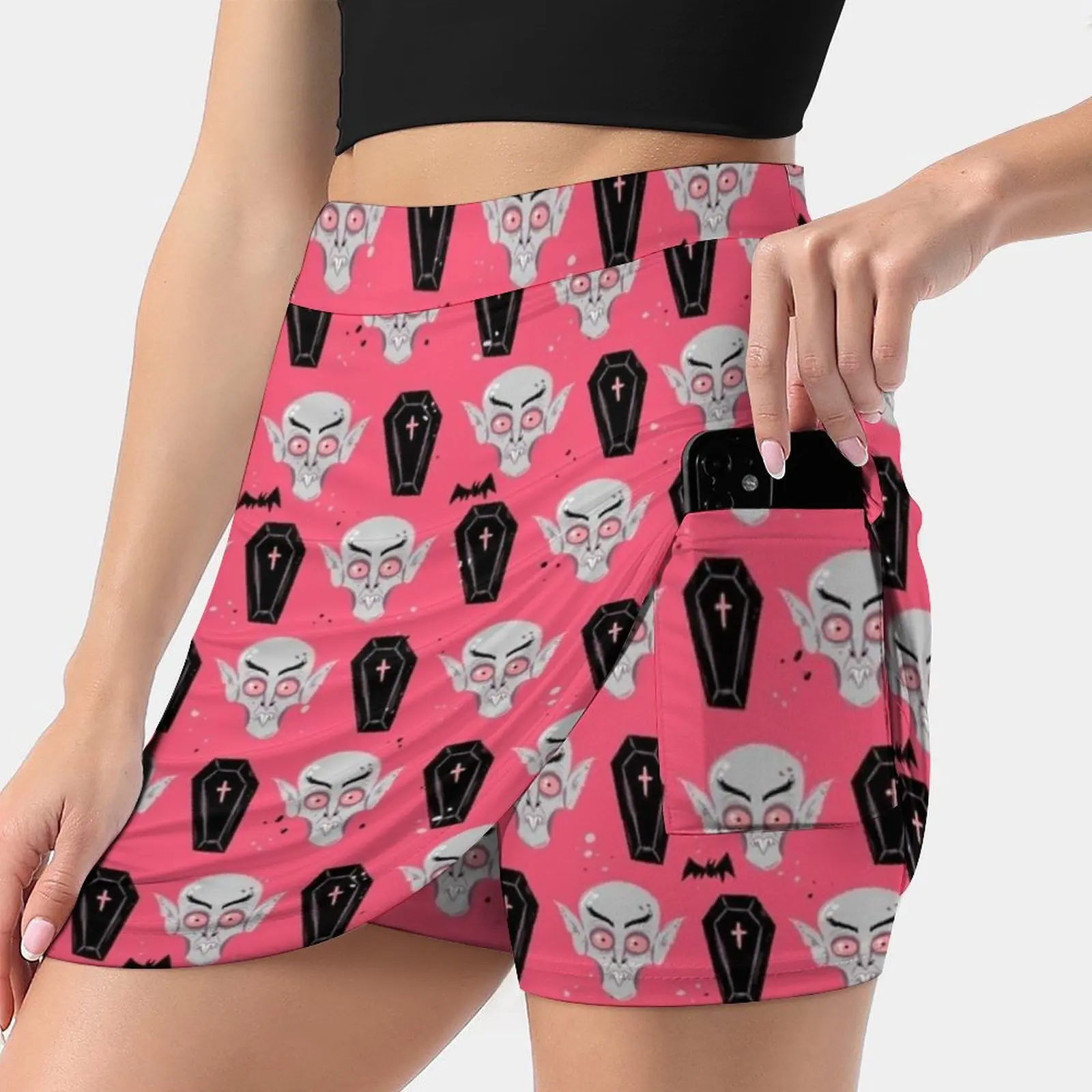 

Nosferatu Skirts Woman Fashion 2022 Pant Skirt Mini Skirts Office Short Skirt Nosferatu Halloween Horror Creepy Pink