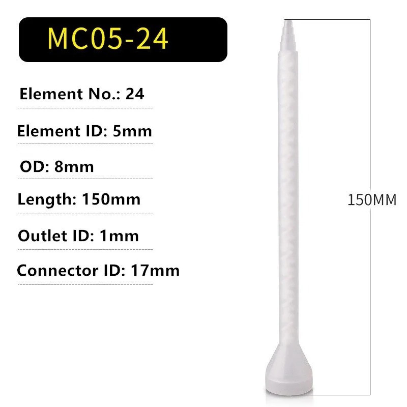 MC/MS 05-24 Plastic Epoxy Mixer Ball Mouth Adhesive Dispenser AB glue Mixing Tip Static Mixer Nozzle For Adhesive Disposable