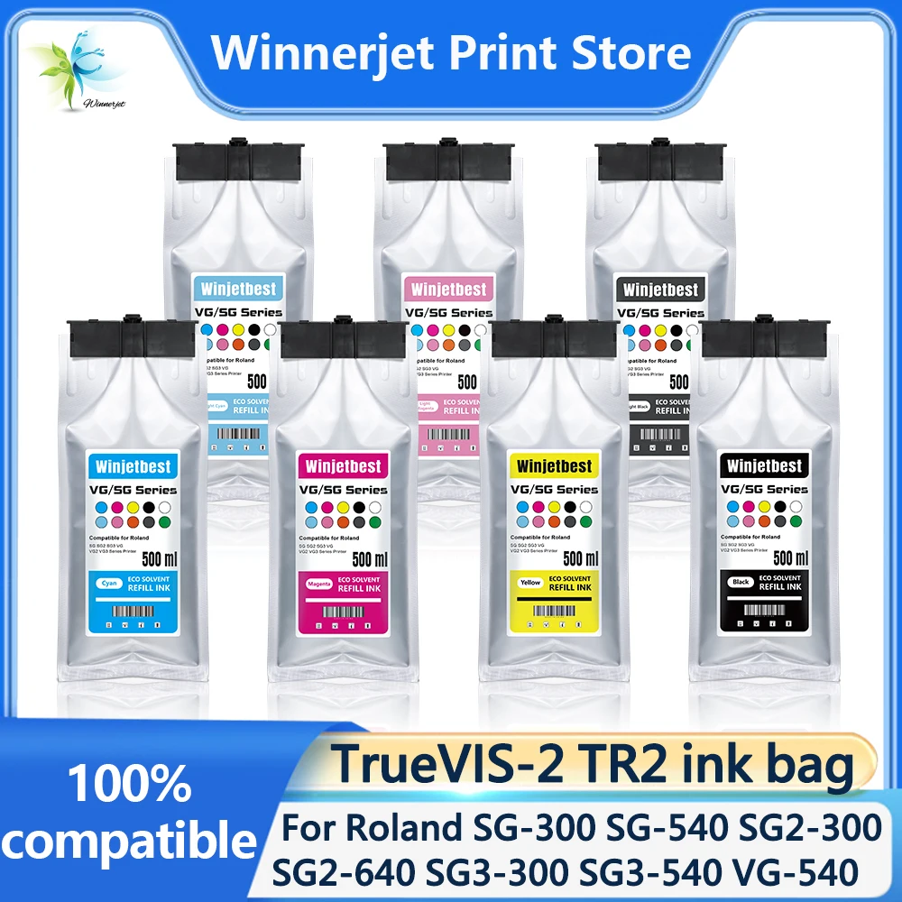 

Winnerjet TR2 ink bag with Eco-Solvent Ink with one time use chip for Roland SG-300 SG-540 SG2-300 SG2-540 SG2-640 printer