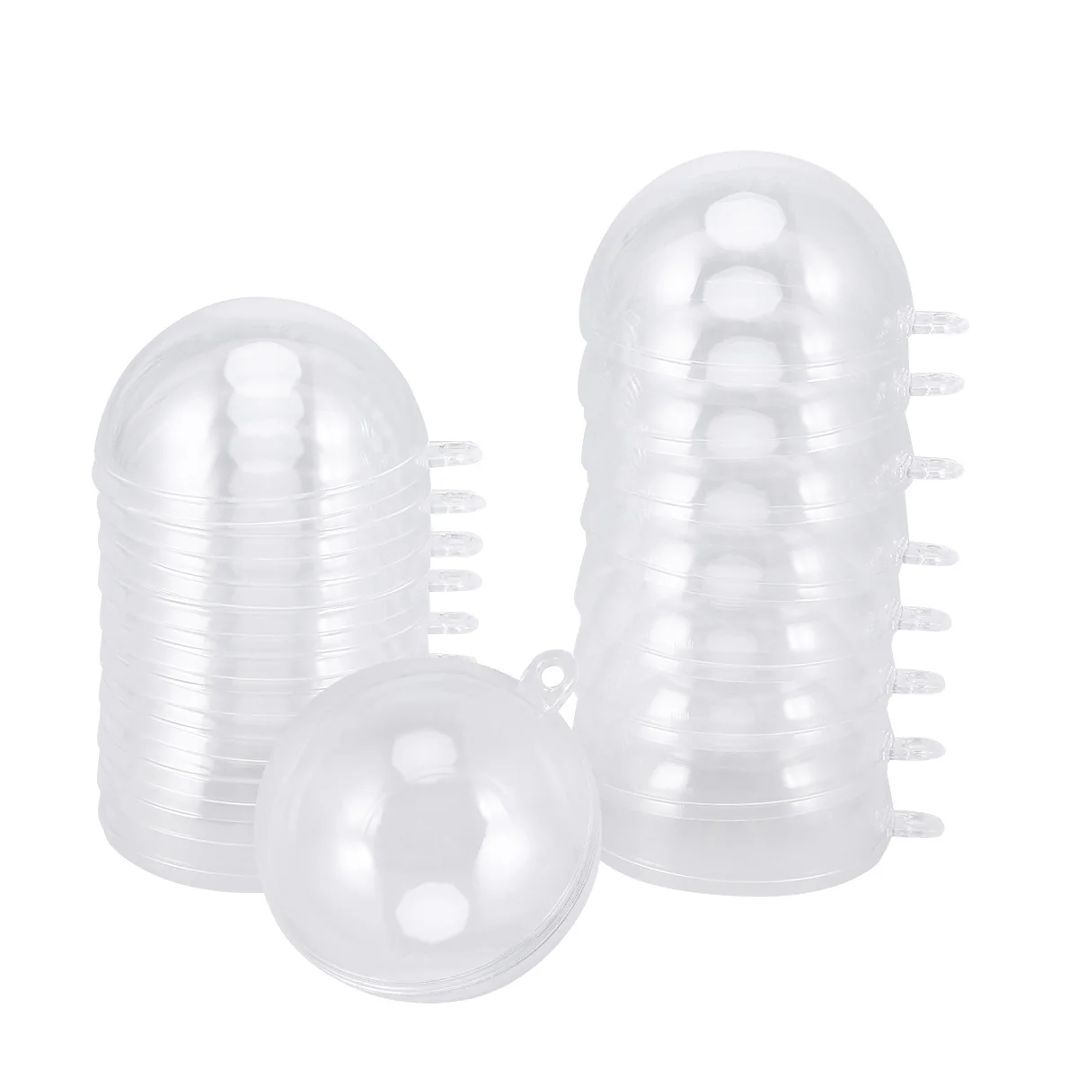

10pcs 50Mm Clear Plastic Ball Ornament Fillable Shatterproof Reusable Hanging Balls For Diy Craft Christmas Wedding Party Decor
