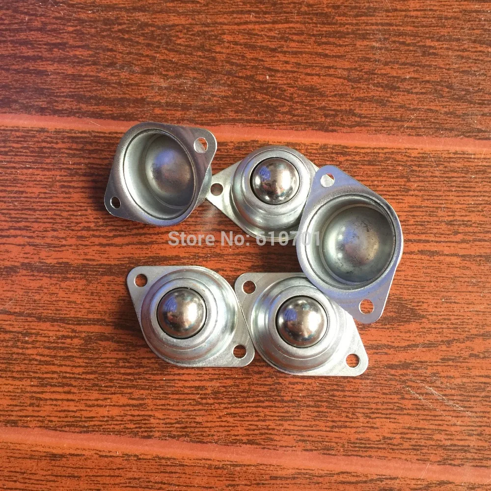 5Pcs or 10Pcs CY-15A 5/8'' 15.875mm 10kg Ball Metal Transfer Bearing Unit Conveyor Roller Wheels Flange Mount Home
