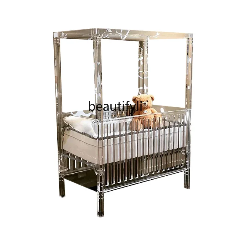 Acrylic transparent bed girl princess single primary school student bedroom bed customization