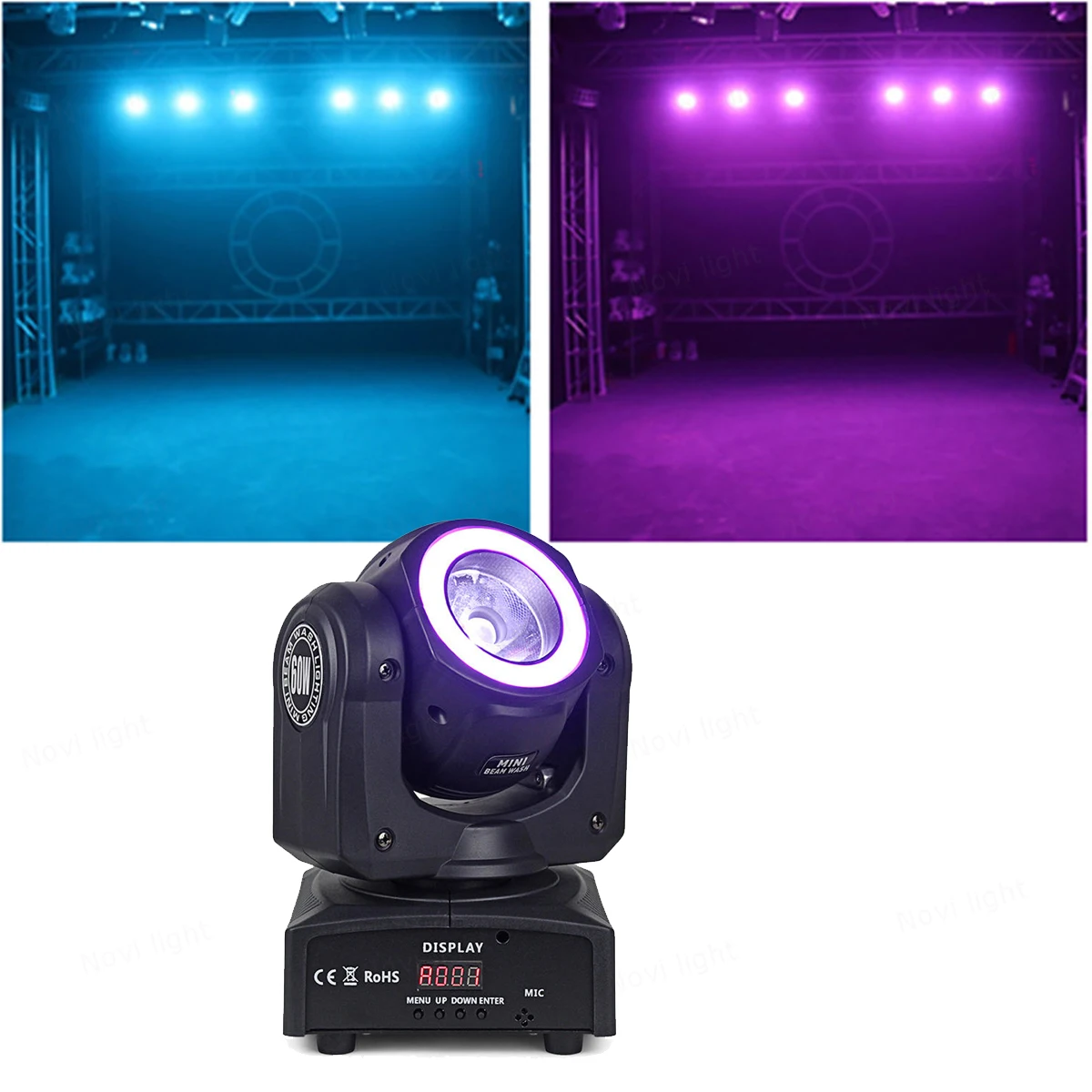 Mini Moving Head Beam Light 60W with Aperture Strobe Bar DJ Colorful Light Disco Stage LED Lamp