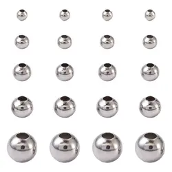 100-1000pcs Stainless Steel Smooth Rondelle Loose Spacer Ball Beads 3mm 4mm 5mm 6mm 8mm for Necklaces Bracelets Jewelry Making