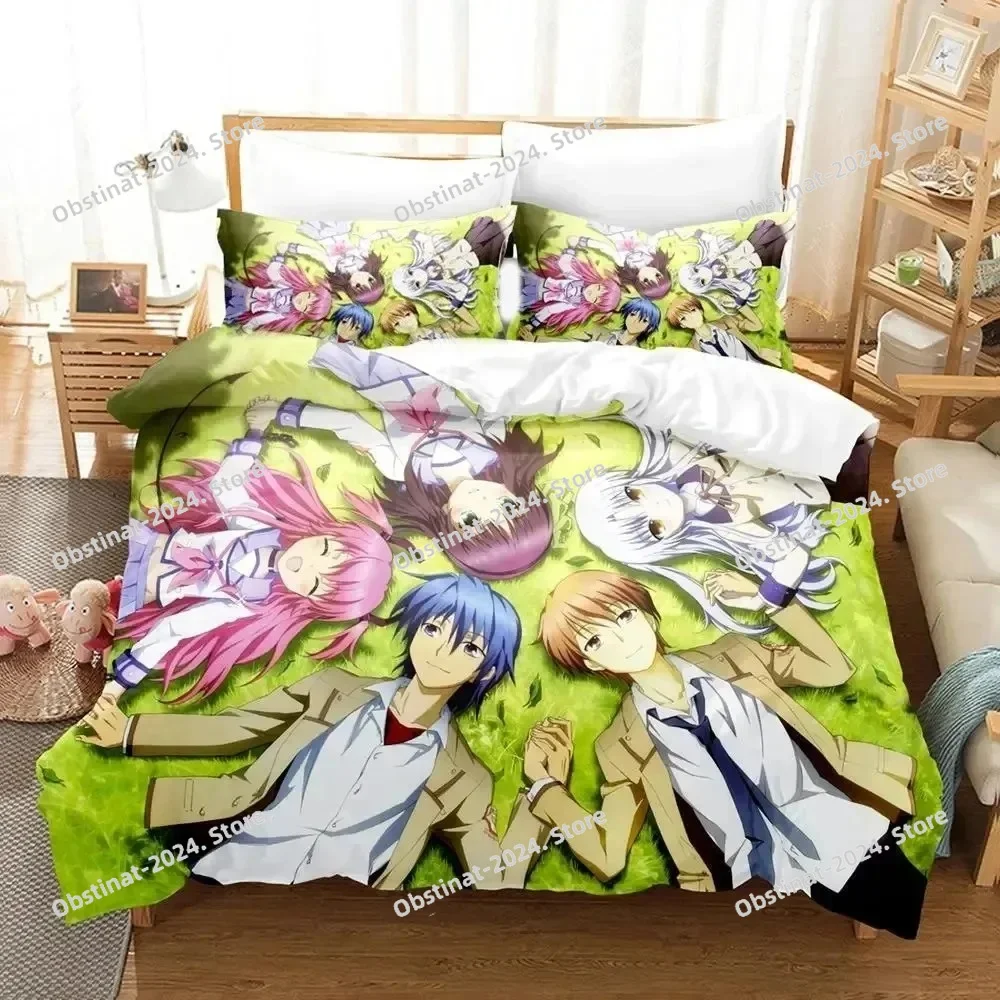 

3D Print Anime Angel Beats Bedding Set Duvet Cover Bed Set Quilt Cover Pillowcase Comforter king Queen Size Boys Adult Bedding