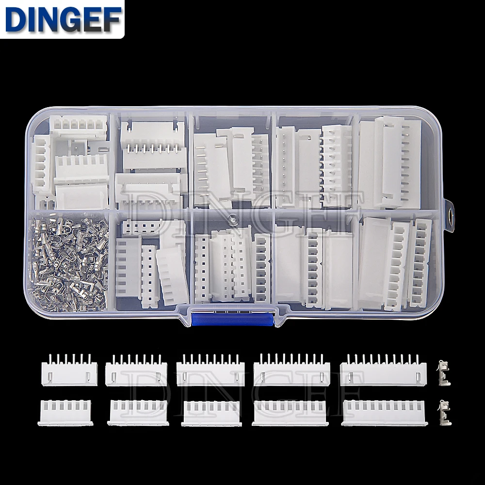 260PCS XH2.54 6/7/8/9/10 Pin Terminals Plastic Shell Male Female Plug  Socket Wire Connector XH 2.54 6P 7P 8P 9P 10P KIT