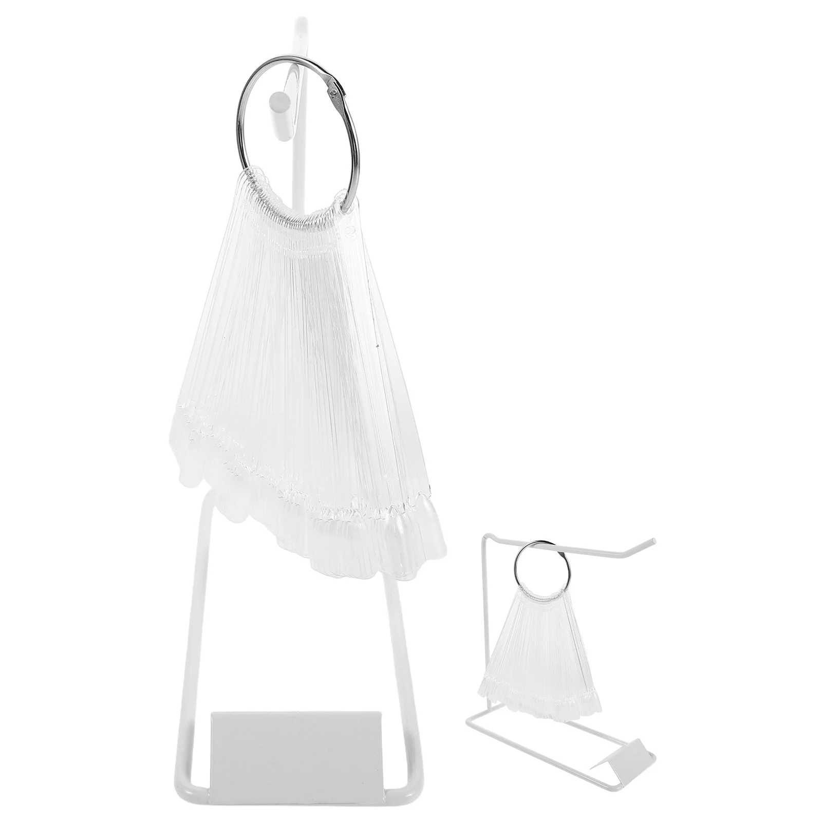

1Set Nail Art Display Board Fan Shape Transparent Tips Iron Stand Nail Polish Color Sample Sticks Manicure Practice Accessories