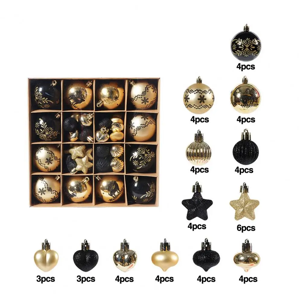 

Decorative Christmas Balls for Windows Landscape Layout Christmas Balls 52-piece Assorted Christmas Ornament Set for Festive