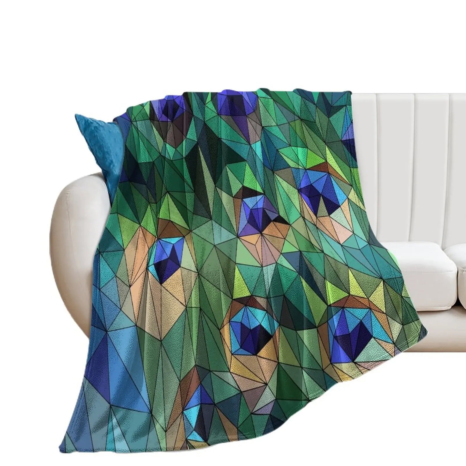 Peacock Feather Abstract Throw Blanket Hairys Decorative Sofas Plaid Blankets