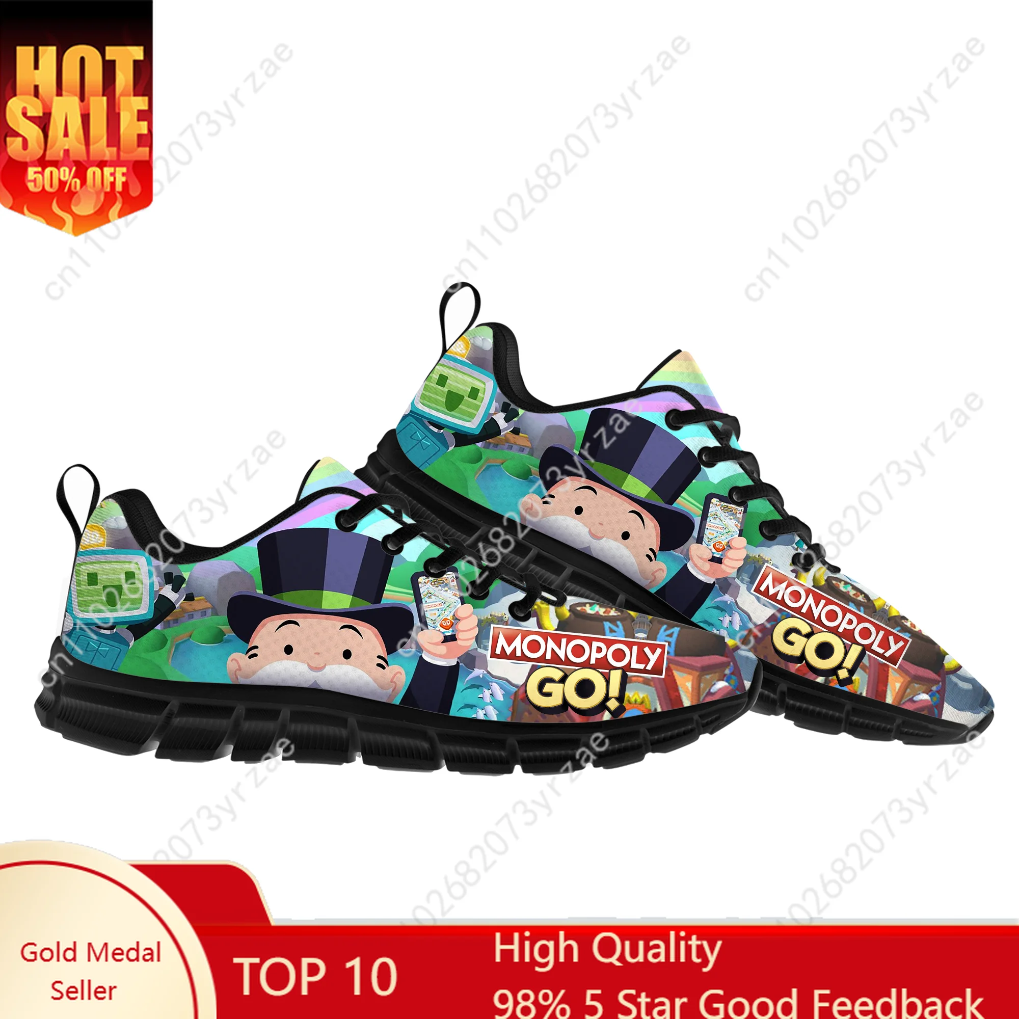 

Monopoly Go! Lace Mesh Shoes Flat Sneaker Mens Womens Sports Shoe High Quality Personalized Fashion Sport Sneakers Custom Footwe