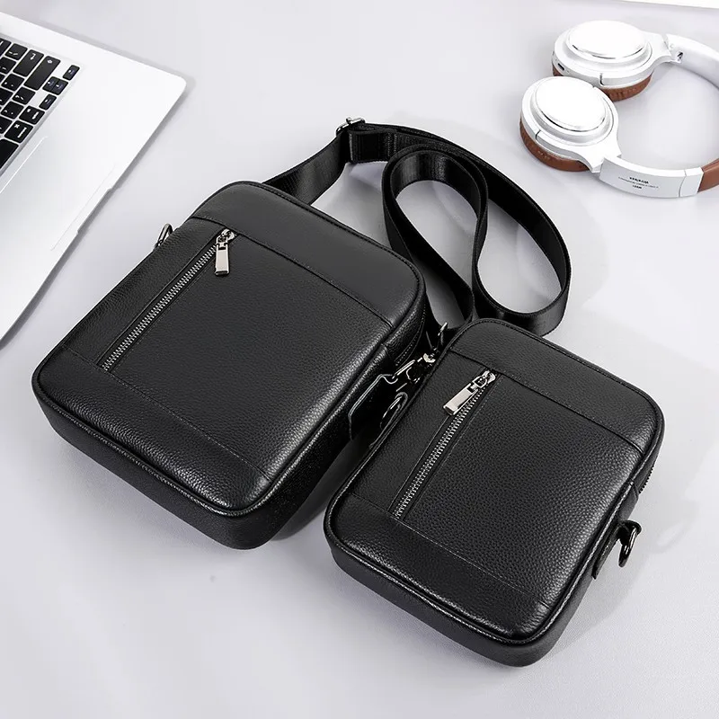 

New Men's Leather Crossbody Bag - Versatile Business & Casual Commuter Bag, Premium Spacious Design