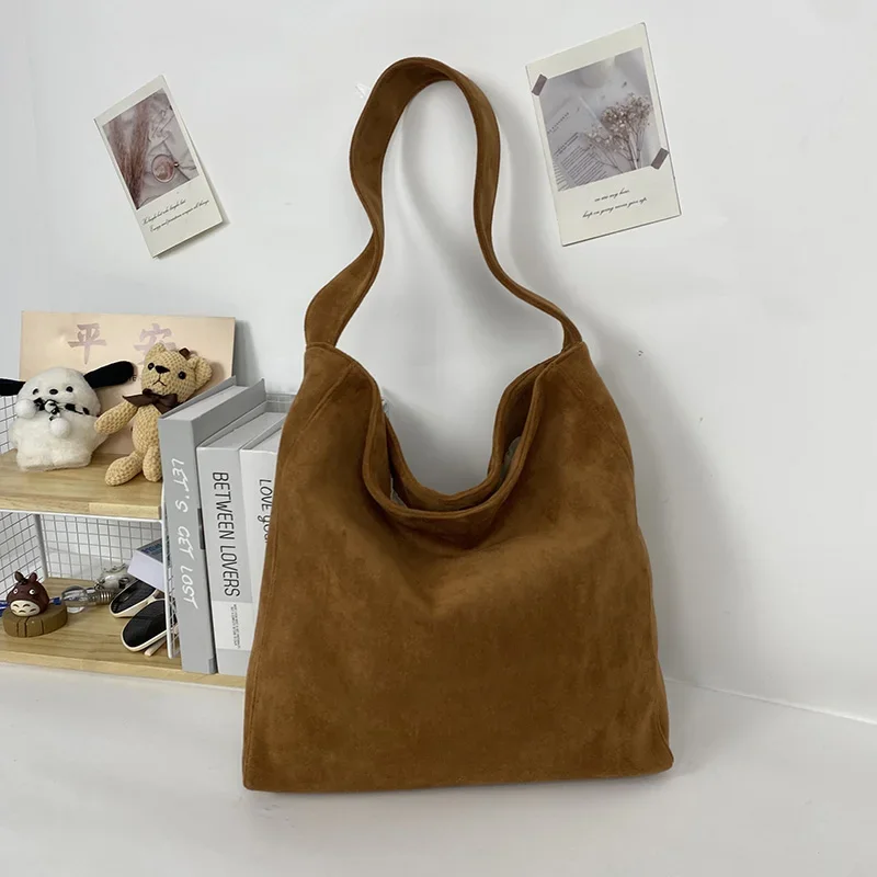 Suede Large Capacity Sewing Thread Shoulder Bags High Quality Solid Color Versatile Simplicity Single Women's Tote Bags