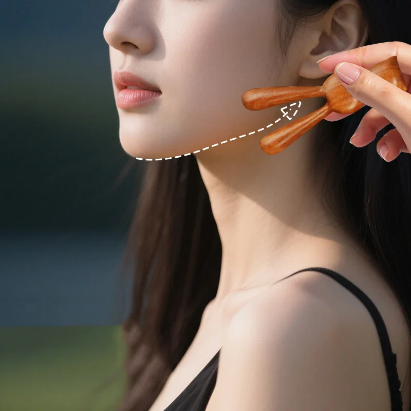 2pcs Sandalwood Rabbit-Shaped Nasal Massage Comb – Stimulates Eye Acupoints To Promote Blood Circulation and Meridian Flow