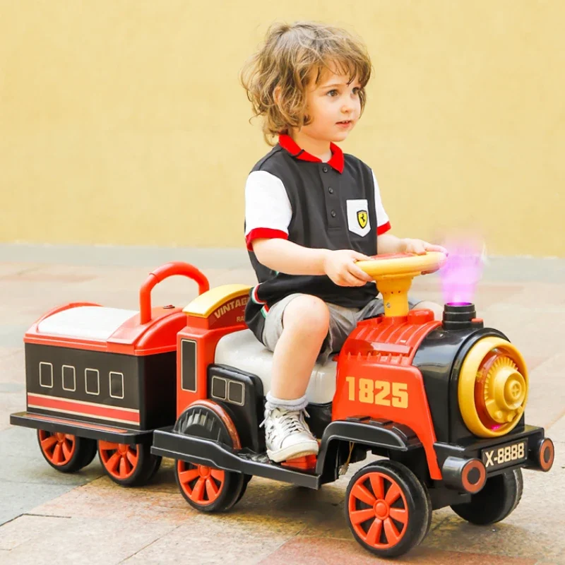 The small train can be ridden by remote control, children's electric vehicles, toys, four-wheelers, and two-seat battery cars