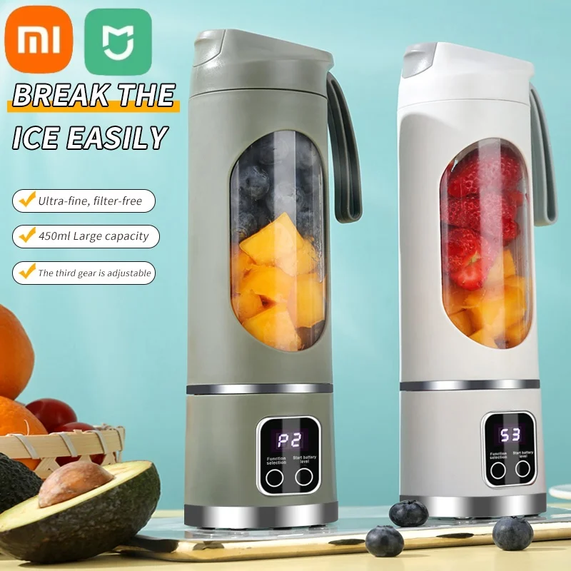 Xiaomi-Broyeur à glace portable aste par USB, fruits Ju479, 8 vitesses, broyeur pour shakes et Smunvétérans wn Cup, 450ml, nouveau
