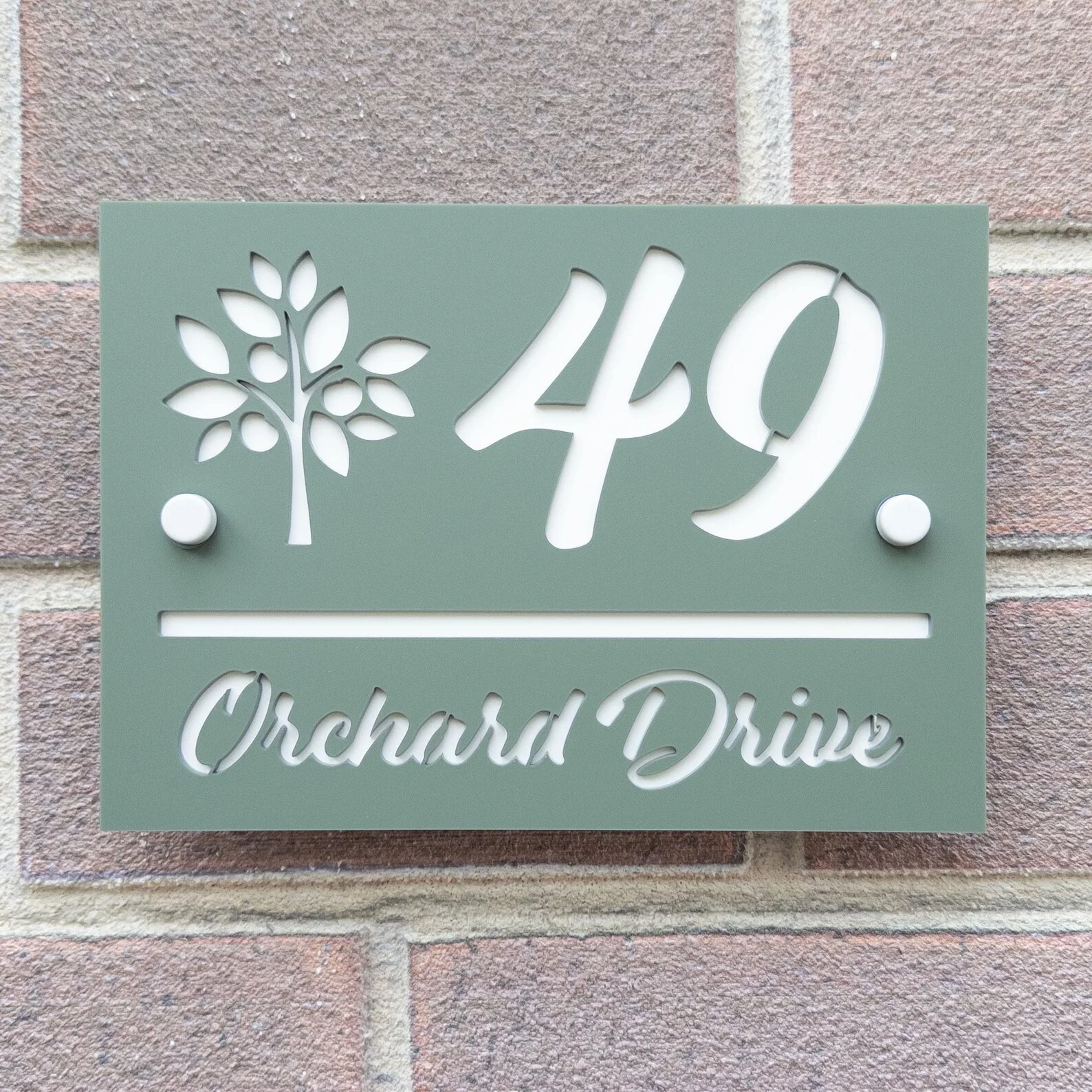 Papan Nomor Rumah Kustom Motif Mawar dengan Plakat Standoff, Hadiah Rumah Baru, Papan Alamat, Nomor Pintu