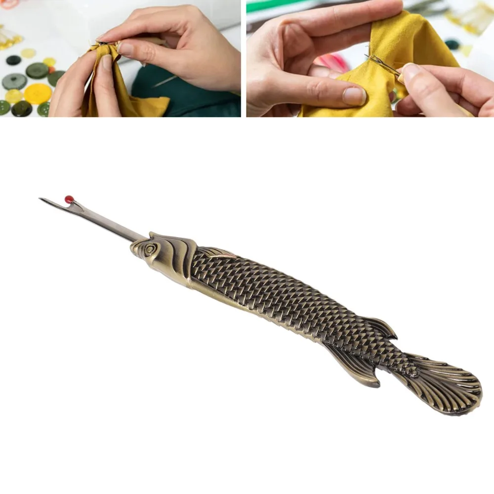 Handy Zinc Alloy Handle Seam Ripper Tool Steel Blade Retro Design Thread Remover Tool Stitch Remover Tool For Sewing