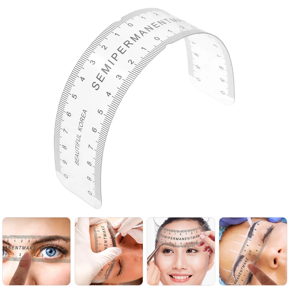 

6Pcs Flexible PVC Eyebrow Ruler Transparent Brow Mapping Tool Accurate Positioning Tattoo Supply Makeup Eyebrow Sticker Ruler