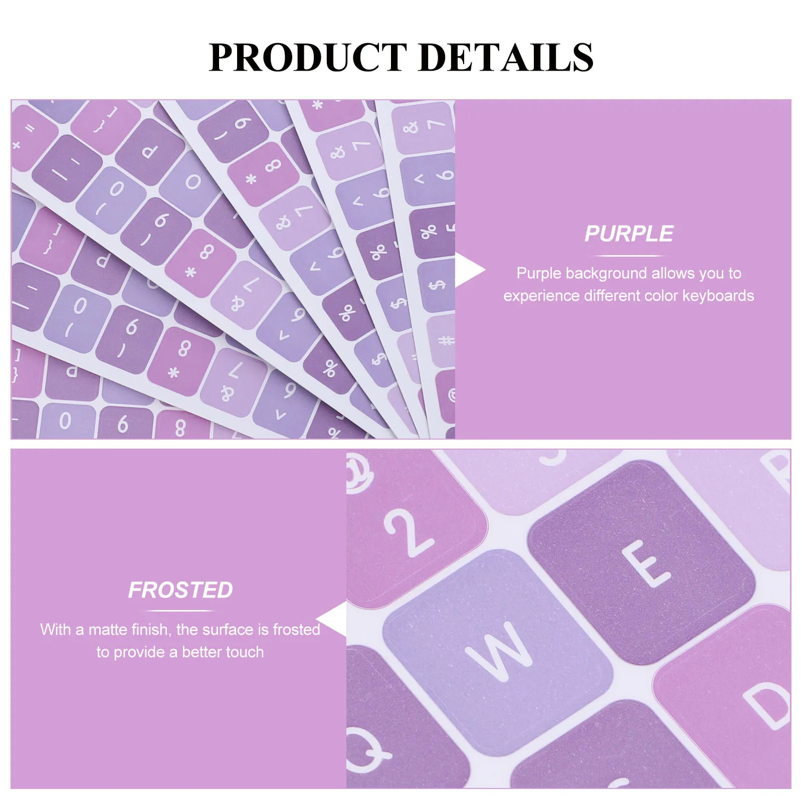 

6 Pcs Keyboard Stickers Typing for Laptop Touch Notebook English Alphabet Pvc Self-adhesive Computer