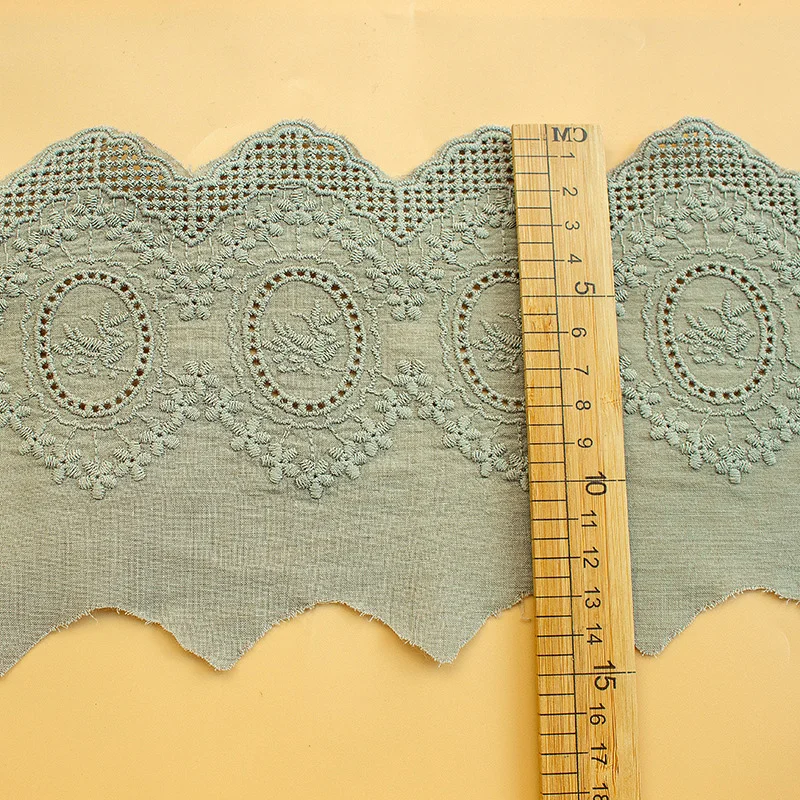 1 Yard Cotton Hollow Embroidered Lace Vintage Cloth Trim Wedding Dress DIY Sewing Lace Fabric Accessories