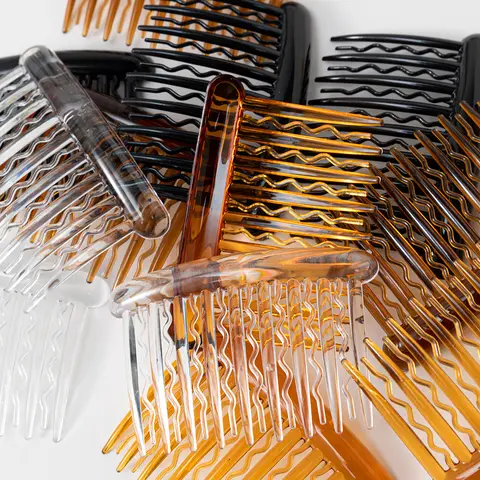 12 st vintage boutique lack fyrfärgad 17 tänder plast hårkam flickor huvudbonad fashionabla temperament kvinnor accessoarer 8 best sales vintage hårkam - №6