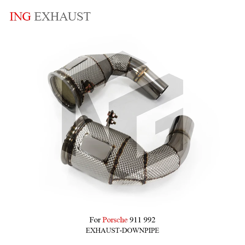 ING Performance Exhaust Catalyti Downpipe for Porsche 911 992 gt3 4.0t Engine Pipe ss304 without OPF Tube Header Converter