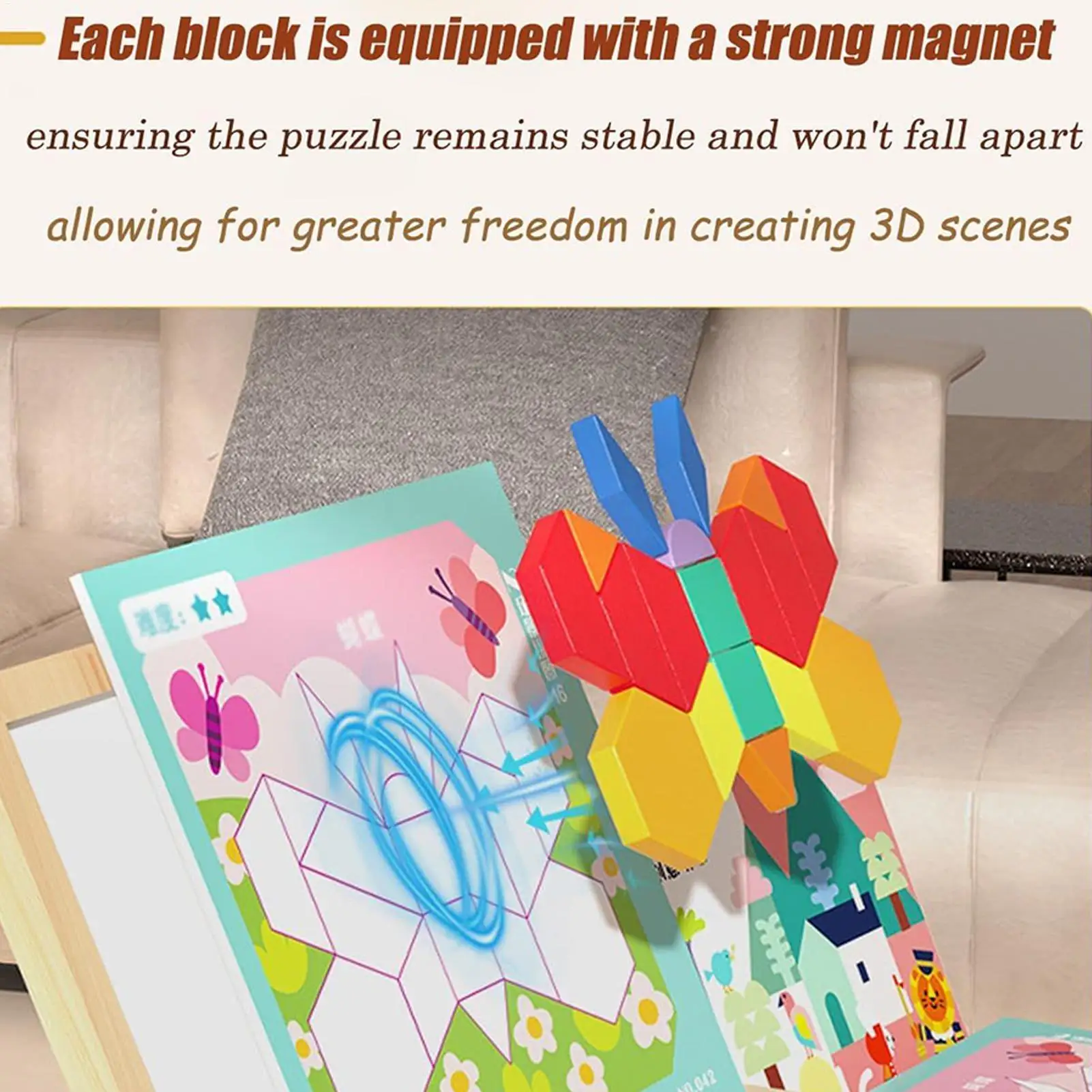 Puzzlespiel aus Holz, magnetisch, interaktiv, STEM, Lernspielzeug, Teaser-Spielzeug, Tangram-Puzzle für Jugendliche, Teenager, Kinder, Schwester, Tochter