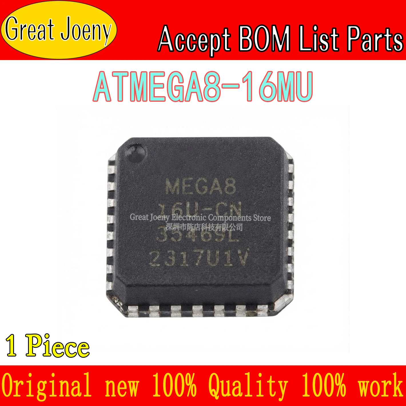 100% Brand New Original ATMEGA8 ATMEGA8-16MU MEGA8 IC MCU Chipset VQFN-32