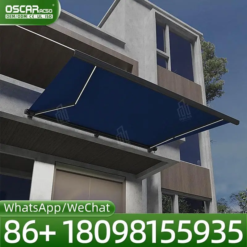 Outdoor Motorized Retractable Louvered Roof Sun Shade for Gardens Patios Backyards in US Retractable Awning