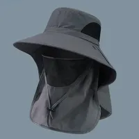 Summer Sun Hats UV Protection Outdoor Hunting Fishing Cap for Men Women Hiking Camping Visor Bucket Hat Removable Fisherman Hat