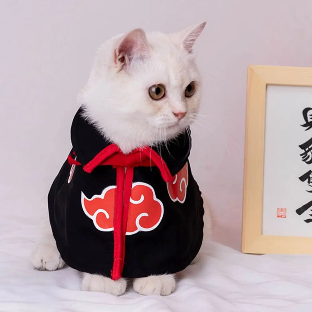 Pet Clothes Akatsuki Cat Cloak Halloween Dog Cape Leisure Tops Teddy Bear Puppy Cosplay Costume Dress Cape